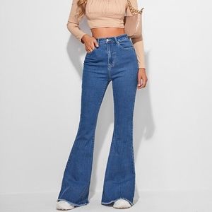 High waisted medium bell bottom jeans from shein